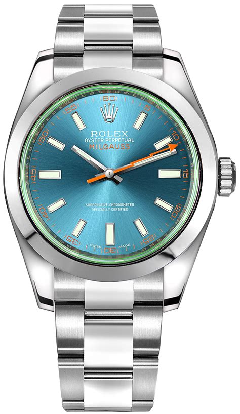 rolex milgauss quadrante blu|Rolex Milgauss price used.